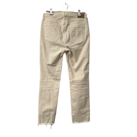 Edwin Vanilla Cream Bree Straight Leg Raw Hem Jeans Size 29 Womens - Picture 5 of 5